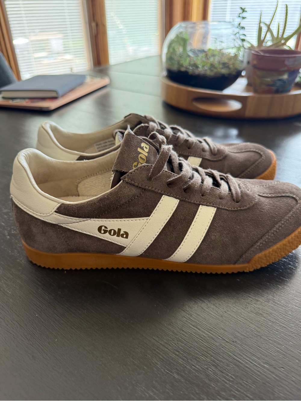 Nearly New—Gola Elan Sneakers—Taupe Grey/Off White - Picture 7 of 9